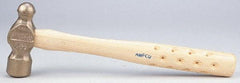 Ampco - 2 Lb Head Bronze Nonsparking Ball Pein Hammer - Hickory Handle - All Tool & Supply