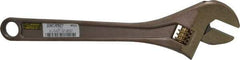 Ampco - 1-1/2" Jaw Capacity, 12" Nonsparking Adjustable Wrench - Aluminum Bronze, Plain Finish - All Tool & Supply