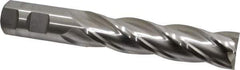 Niagara Cutter - 1", 4" LOC, 1" Shank Diam, 6-1/2" OAL, 4 Flute, Cobalt Square End Mill - Single End, Uncoated, Spiral Flute, 30° Helix, Centercutting, Right Hand Cut, Right Hand Flute, Series SPC408 - All Tool & Supply