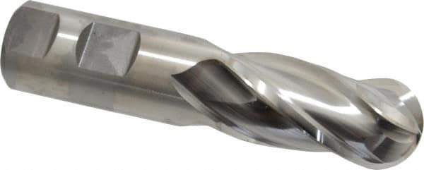 Niagara Cutter - 1" Diam, 2" LOC, 4 Flute Cobalt Ball End Mill - Uncoated, Single End, 4-1/2" OAL, 1" Shank Diam, Spiral Flute - All Tool & Supply