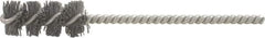 Brush Research Mfg. - 1.925" Diam Helical Nylon Tube Brush - Single Spiral, 0.04" Filament Diam, 3" Brush Length, 7" OAL, 0.292" Diam Galvanized Steel Shank - All Tool & Supply