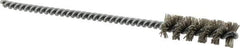 Brush Research Mfg. - 0.413" Diam Helical Nylon Tube Brush - Single Spiral, 0.018" Filament Diam, 1-1/4" Brush Length, 4-1/2" OAL, 0.14" Diam Steel Shank - All Tool & Supply