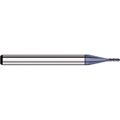 Titan USA - Ball End Mills; Mill Diameter (mm): 2.70 ; Mill Diameter (Decimal Inch): 0.1060 ; Number of Flutes: 4 ; Length of Cut (Decimal Inch): 0.3180 ; Material: Solid Carbide ; Overall Length (Inch): 1-1/2 - Exact Industrial Supply