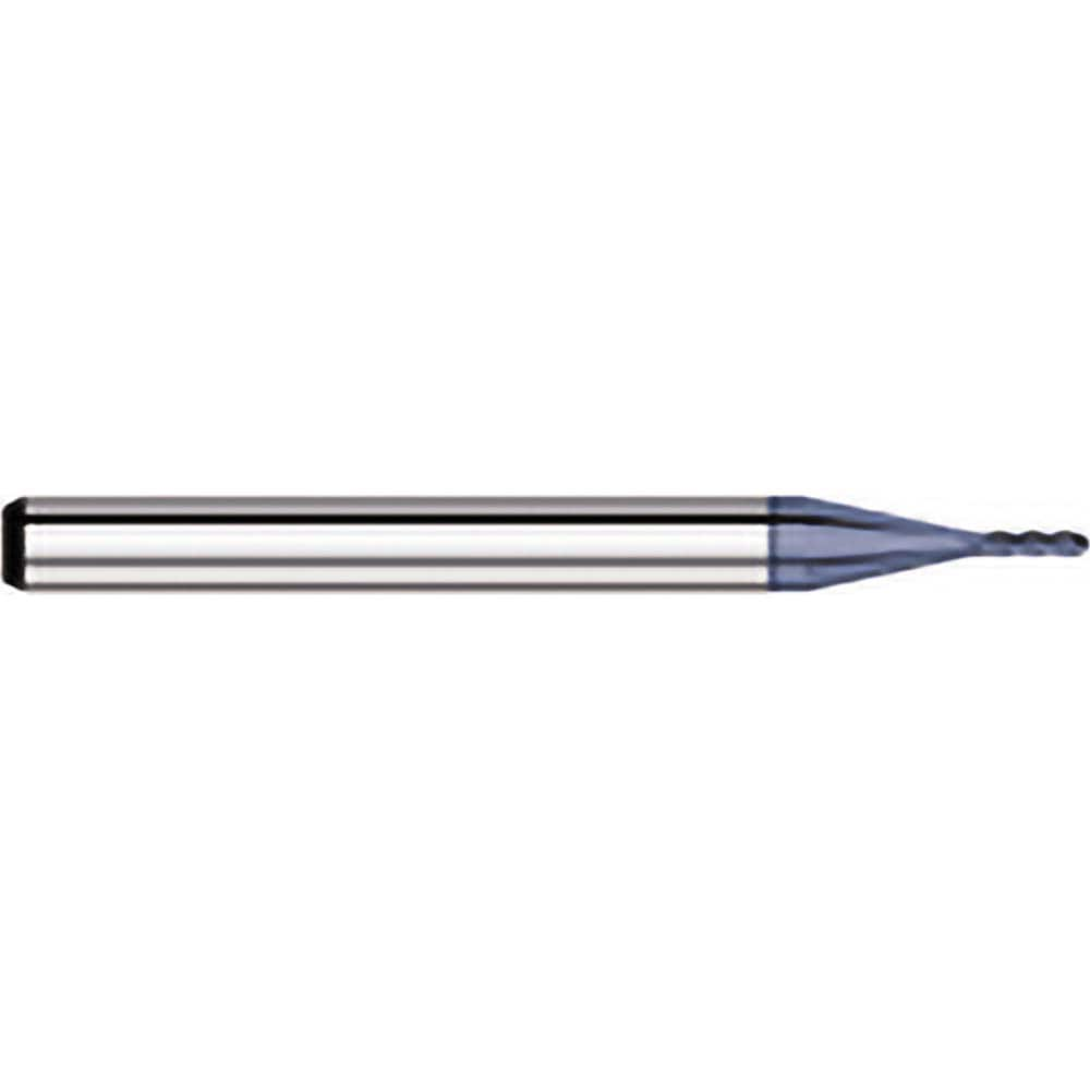 Titan USA - Ball End Mills; Mill Diameter (mm): 1.70 ; Mill Diameter (Decimal Inch): 0.0670 ; Number of Flutes: 4 ; Length of Cut (Decimal Inch): 0.2010 ; Material: Solid Carbide ; Overall Length (Inch): 1-1/2 - Exact Industrial Supply