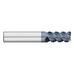 Corner Radius End Mill: 3/16″ Dia, 5/8″ LOC, 0.01″ Radius, 3 Flutes, Solid Carbide 2″ OAL, 3/16″ Shank Dia, 60 ° Helix, AlTiN Coated, Corner Radius End, Centercutting