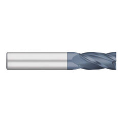 Square End Mill: 5/8'' Dia, 1-1/4'' LOC, 5/8'' Shank Dia, 3-1/2'' OAL, 4 Flutes, Solid Carbide Single End, AlTiN Finish, Upcut Flute, 30 ° Helix, Centercutting, RH Cut, RH Flute