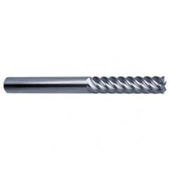 10mm Dia. - 100mm OAL - 45° Helix Bright Carbide End Mill - 6 FL - All Tool & Supply