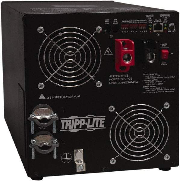 Tripp-Lite - Hardwire Connection, 24 VDC Input, 230 Output, 6,000 Peak Wattage, Surface Mount Power Inverter - 8.9" Wide x 10.08" Deep x 10-2/25" High, 3,000 Watt Continuous Output Power, Fan Cooled - All Tool & Supply