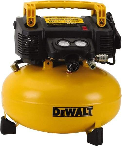 DeWALT - 0.9 hp, 2.6 SCFM at 90 psi, Pancake Compressor - 6 Gal Tank, 10 Amp, 165 psi, 120V (60 Hz) - All Tool & Supply