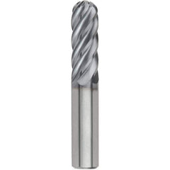 Kennametal - 3/8" Diam, 7/8" LOC, 6 Flute Solid Carbide Ball End Mill - AlTiN Finish, Single End, 2-1/2" OAL, 3/8" Shank Diam, Spiral Flute - All Tool & Supply