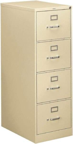 Hon - 18-1/4" Wide x 52" High x 26-1/2" Deep, 4 Drawer Vertical File - Steel, Putty - All Tool & Supply