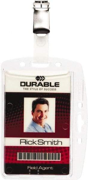 DURABLE - Clip-On Badge Holder - Clear - All Tool & Supply