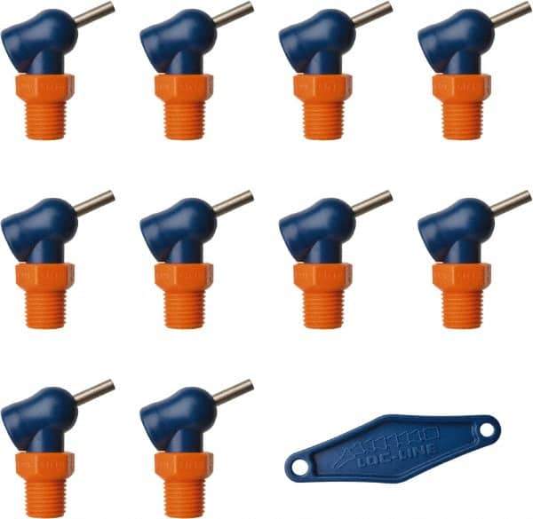 Loc-Line - 1/4" Hose Inside Diam, High-Pressure Coolant Hose Nozzle - NPT, for Use with Loc-Line Modular Hose System, 10 Pieces - All Tool & Supply