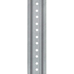 Nucor - 12' High, Galvanized Traffic Sign Post - Steel, 3/8" Hole Diam, Silver - All Tool & Supply