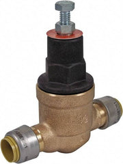 SharkBite - 1/2" Pipe, Push Fit End Connection, Bronze Body Pressure Regulating Valve - EPDM Seal, 200 psi Inlet Pressure, 10 to 70 psi Working Pressure - All Tool & Supply