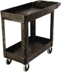 Rubbermaid - 500 Lb Capacity, 18" Wide x 39" Long x 33-1/4" High Standard Utility Cart - 2 Shelf, Plastic, TPR Casters - All Tool & Supply