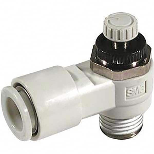 SMC PNEUMATICS - Speed & Flow Control Valves Valve Type: Flow Control Elbow Male Thread Size: 1/8 NPT - All Tool & Supply