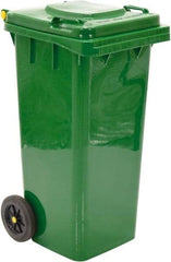 Vestil - 32 Gal Green Square Trash Can - Polyethylene, None Graphic, 38" High x 21-13/16" Long x 18-3/4" Wide, Lid Included - All Tool & Supply