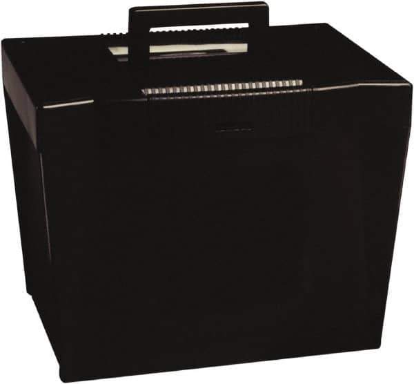 Pendaflex - 1 Compartment, 13-1/2" Wide x 10-7/8" High x 10-1/4" Deep, Portable Storage Box - Plastic, Black - All Tool & Supply