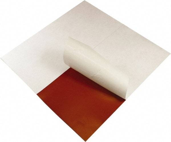 Value Collection - 12" Long, 12" Wide, 3/8" Thick, Silicone Rubber Foam Sheet - 50 to 60 Durometer, Red, -60 to 400°F, 550 psi Tensile Strength, Adhesive Backing - All Tool & Supply