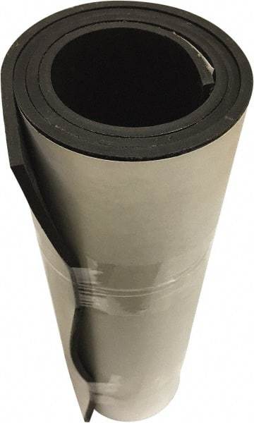 Value Collection - 1/4" Thick x 36" Wide x 10' Long Black EPDM Rubber Roll - Stock Length, Adhesive Back, 1,000 psi Tensile Strength, -40°F to 225°F - All Tool & Supply