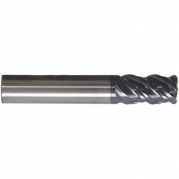 SGS - 10mm, 4 Flute, Single End, Solid Carbide, 0.0197" Corner Radius End Mill - 66mm OAL, 41° Helix, 10mm LOC, Right Hand Cut - All Tool & Supply