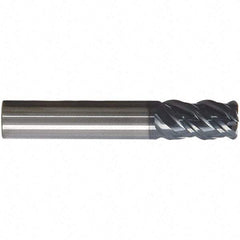 SGS - 10mm, 4 Flute, Single End, Solid Carbide, 0.0197" Corner Radius End Mill - 66mm OAL, 41° Helix, 10mm LOC, Right Hand Cut - All Tool & Supply