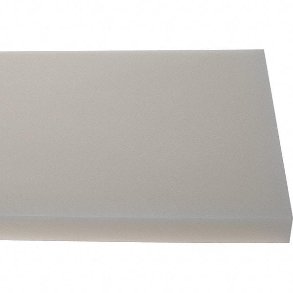 Made in USA - 3/4" Thick x 7-1/2" Wide x 4' Long, Polyethylene (HDPE) Sheet - White, Shore D-65 Hardness, Cutting Board Grade, ±10% Tolerance - All Tool & Supply