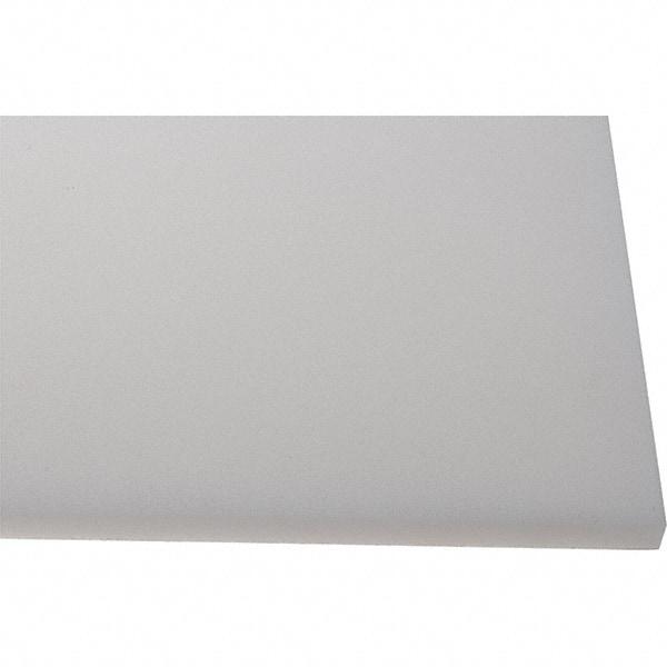 Made in USA - 1/2" Thick x 2' Wide x 4' Long, Polyethylene (HDPE) Sheet - White, Shore D-65 Hardness, Cutting Board Grade, ±10% Tolerance - All Tool & Supply