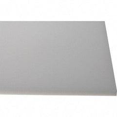 Made in USA - 1/2" Thick x 1' Wide x 4' Long, Polyethylene (HDPE) Sheet - White, Shore D-65 Hardness, Cutting Board Grade, ±10% Tolerance - All Tool & Supply