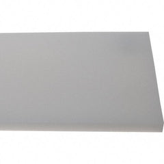 Made in USA - 1/2" Thick x 7-1/2" Wide x 8' Long, Polyethylene (HDPE) Sheet - White, Shore D-65 Hardness, Cutting Board Grade, ±10% Tolerance - All Tool & Supply