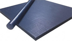 Made in USA - 1/4" Thick x 6" Wide x 10' Long, Polyethylene (UHMW) Sheet - Blue, Shore D-65 Hardness, Bearing Grade Grade, ±10% Tolerance - All Tool & Supply