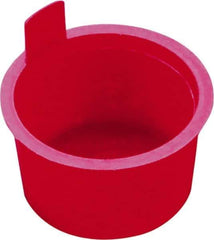 Caplugs - 1.95" ID, Pull-Tab, Round Head, Tapered Plug - 2.12" OD, 1" Long, Low-Density Polyethylene, Red - All Tool & Supply