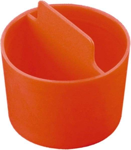 Caplugs - 0.831" ID, Pull-Tab, Round Head, Tapered Plug - 27/32" Long, Low-Density Polyethylene, Orange - All Tool & Supply