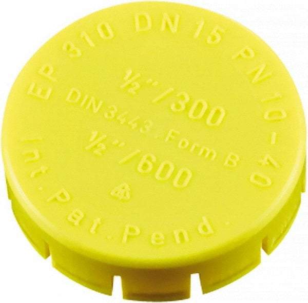 Caplugs - Push-On Flange Cap - 7/8" Long, Low-Density Polyethylene, Yellow - All Tool & Supply