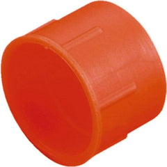 Caplugs - 0.61" ID, Serrated Round Head Tube Cap - 0.73" OD, 1/2" Long, Low-Density Polyethylene, Orange - All Tool & Supply