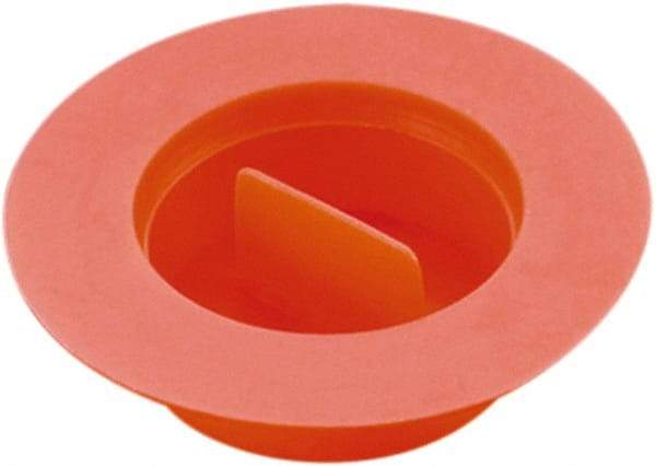 Caplugs - 1.932" ID, Pull-Tab, Tapered Plug with Flange - 2.53" OD, 3/4" Long, Low-Density Polyethylene, Orange - All Tool & Supply