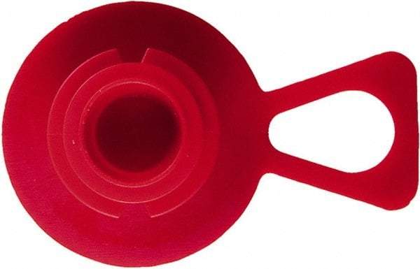 Caplugs - 1/2" ID, Pull-Tab Plug - 3/4" OD, 1-11/32" Long, Low-Density Polyethylene, Red - All Tool & Supply