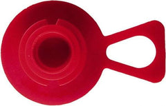 Caplugs - 1.071" ID, Pull-Tab Plug - 1.575" OD, 2-1/4" Long, Low-Density Polyethylene, Red - All Tool & Supply