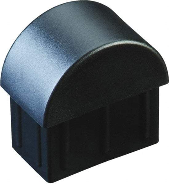 Caplugs - Domed Ribbed Finishing Plug for 16 Gauge Panels, for 1-3/16" Tube Diam - Low-Density Polyethylene, Black - All Tool & Supply