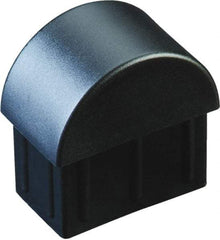 Caplugs - Domed Ribbed Finishing Plug for 14 to 20 Gauge Panels, for 7/8" Tube Diam - Low-Density Polyethylene, Black - All Tool & Supply