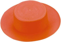 Caplugs - 5.08" ID, Round Head Flange Plug - 7.312" OD, 1" Long, Low-Density Polyethylene, Orange - All Tool & Supply