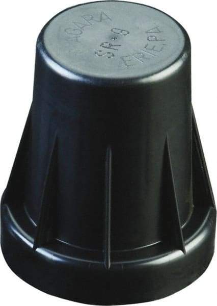 Caplugs - Serrated Round Head Sucker Rod Cap - 2-15/32" Long, Low-Density Polyethylene, Black - All Tool & Supply