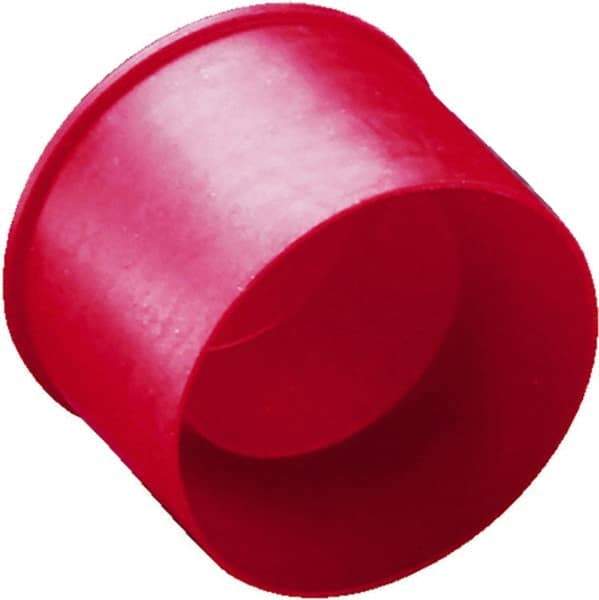 Caplugs - 0.37" ID, Round Head Tube & Nut Cap - 13/16" Long, Low-Density Polyethylene, Red - All Tool & Supply