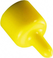 Caplugs - 13/32" ID, Pull-Tab Cap - 1-3/8" Long, Vinyl, Yellow - All Tool & Supply