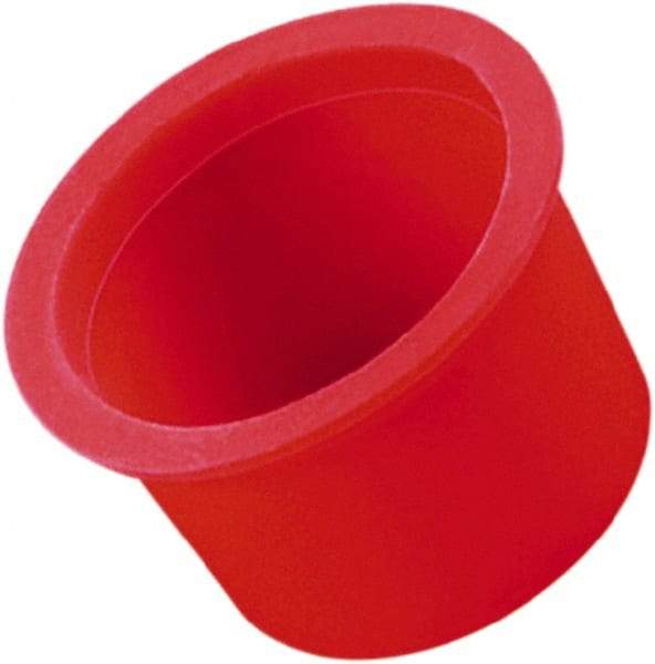 Caplugs - 0.356" ID, Round Head, Tapered Masking Cap/Plug - 0.65" OD, 3/8" Long, Silicone, Red - All Tool & Supply