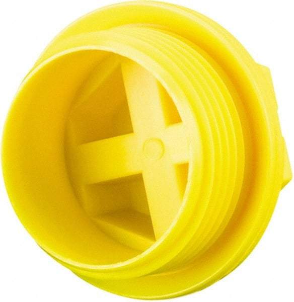 Caplugs - Hex Head with Slot, Threaded Plug - 40.39mm OD, Nylon, Yellow - All Tool & Supply