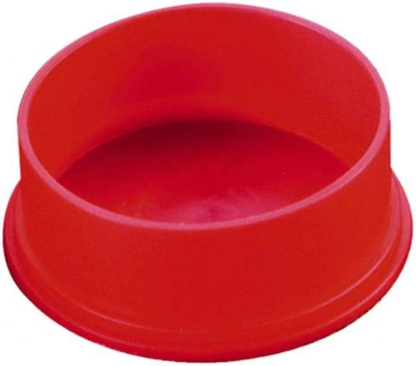 Caplugs - 1.344" ID, Round Head Utility Cap - 1.59" OD, 9/16" Long, Low-Density Polyethylene, Red - All Tool & Supply