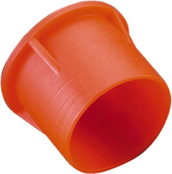 Caplugs - 0.845" ID, Round Head Tube Cap/Plug - 1.14" OD, 53/64" Long, Low-Density Polyethylene, Orange - All Tool & Supply