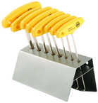 8 Piece - 1/8 - 3/8" - T-Handle Hex Ergonomic Comfort Grip Inch Set in Metal Stand - All Tool & Supply